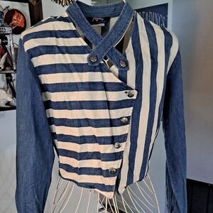 Vintage Roper Western Inspired Denim Crop Top, Small